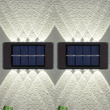 1pc 8LED/10LED Solar Outdoor Garden Light, Household Wall Light, Decorative Arrangement Aisle Wall, Up And Down Luminous Atmosphere Wall Light, Suitable For Home, Bathroom, Kitchen, Hallway, Car, Garage And Hallway Decoration, Warm Light/White Light