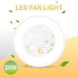 1pc 20W Silent LED Mini Ceiling Fan Light for Study, Dining Room, and Stall - White Light, Energy Efficient (50W Equivalent)