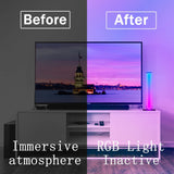 1 set, Smart LED Light Bars - RGB Night Light with Remote and App Control, Music Sync Backlight for Gaming TV, Bedroom Decoration, and Desktop Lamp