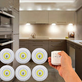 7 pack Dimmable LED Under Cabinet Light with Remote Control - 6500k White Light - Perfect for Wardrobe, Cupboard, Closet, and Kitchen - Batteries Not Included