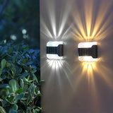 1pc LED Solar Wall Light, Outdoor Garden Yard Decoration, Household Night Light, Waterproof Upper And Lower Luminous Decorative Wall Light