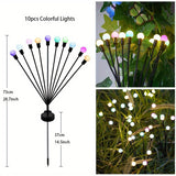 Solar Firefly Garden Lights - Set of 6/8/10 LED Wind-Driven Lamps for Lawn Decoration and Ramadan Festival