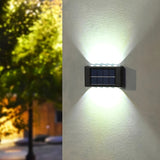 1pc 8LED/10LED Solar Outdoor Garden Light, Household Wall Light, Decorative Arrangement Aisle Wall, Up And Down Luminous Atmosphere Wall Light, Suitable For Home, Bathroom, Kitchen, Hallway, Car, Garage And Hallway Decoration, Warm Light/White Light