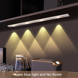 Motion-Activated LED Cabinet Light: Ultra Thin, Wireless, USB Rechargeable, Dimmable, Tricolor Dimming - Ideal for Kitchen, Bedroom, and Wardrobe