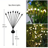 Solar Firefly Garden Lights - Set of 6/8/10 LED Wind-Driven Lamps for Lawn Decoration and Ramadan Festival