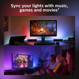 2pack Smart LED Light Bar with 100+ Dynamic Modes, Music Sync, TV Backlight, Mood Lighting for Gaming, Movies, PC, Room Decoration - Remote Control Included