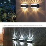 1pc LED Solar Wall Light, Outdoor Garden Yard Decoration, Household Night Light, Waterproof Upper And Lower Luminous Decorative Wall Light