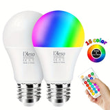 1pc 16 colors Smart Remote Control LED Bulb - 9W RGB+White Light with Flash Function for Room Decoration and Atmosphere Lighting - Long-lasting 2 Year Lifespan