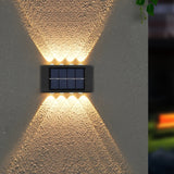 1pc 8LED/10LED Solar Outdoor Garden Light, Household Wall Light, Decorative Arrangement Aisle Wall, Up And Down Luminous Atmosphere Wall Light, Suitable For Home, Bathroom, Kitchen, Hallway, Car, Garage And Hallway Decoration, Warm Light/White Light